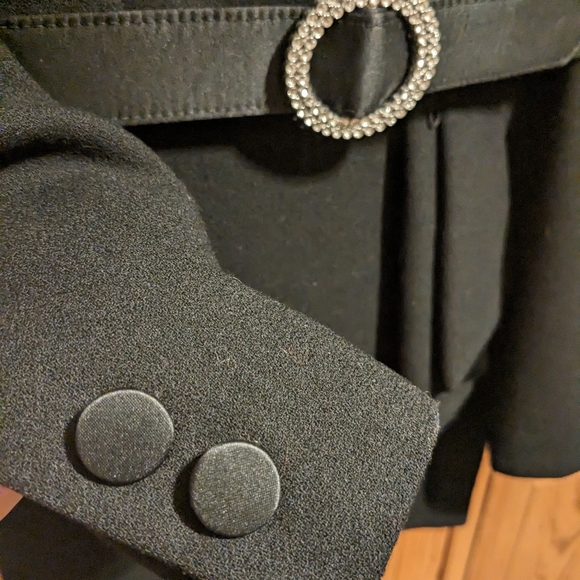 Kasper for ASL Nights Wool Black Fitted Jacket with Belt & Skirt - Picture 4 of 16